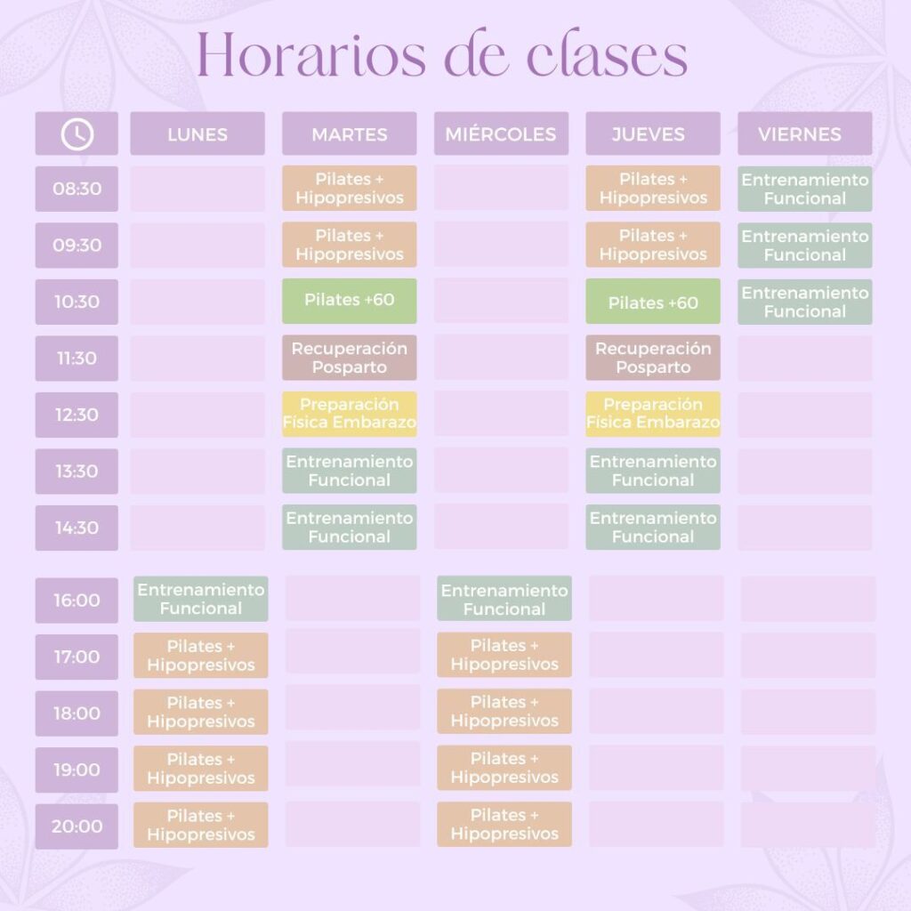 Horario de clases de Sandra Amézaga en 2024